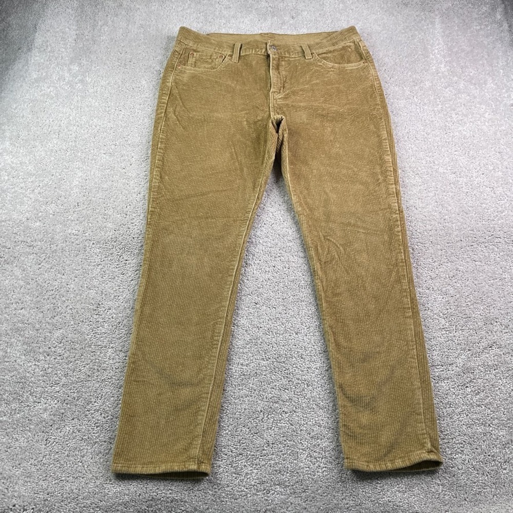 Levis Pants Womens 32 Brown Corduroy Boyfriend Mid Rise Straight Stretch Cords